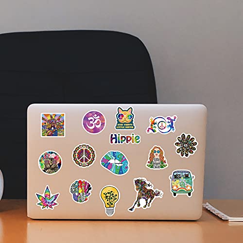 ViKiVi 100 Pcs Hippie Stickers, Trippy Stickers for Adults, Waterproof Stickers Pack, Vinyl Peace Love Stickers for Water Bottle Laptop Hydroflask Skateboard Computer