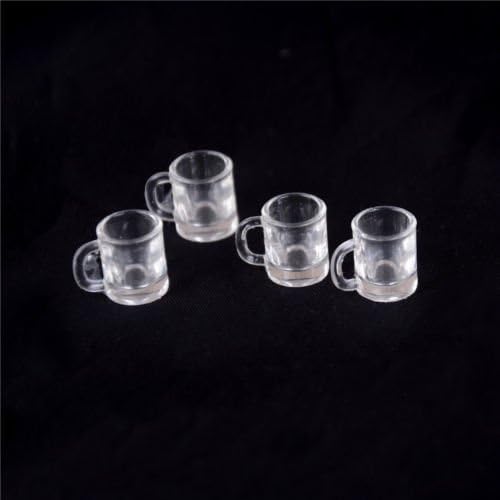 MiniEsting(TM) 4 pcs 1/12 Doll house Miniature kitchen tableware plastic beer mug glass cupsPLL