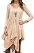 Ibagstyle Womens Asymmetrical Big Hem Causal Long Sleeve Tunic T-shirt Dress