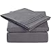 TEKAMON Premium 4 Piece Bed Sheet Set 1800 Bedding 100% Microfiber Polyester - Super Soft, Warm, Breathable, Cooling, Wrinkle Free - 10-16'' Extra Deep Pockets - Queen, Dark Grey