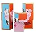 Adorable Farm Animals 6-in-1 Block Puzzle - Colorful Solid Wood Cube Blocks - Educational Baby Toy for Boys and Girls Age 2 Years and Up - Early Development Puzzle Toy