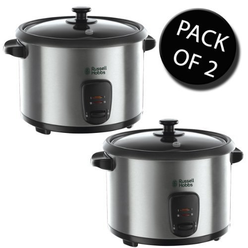 2x Russell Hobbs 19750 700 Watt Rice Cooker Brushed Stainless Steel