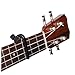 D'Addario Ukulele Pro Capo - For Soprano, Concert, Tenor, Baritone Ukuleles - 4 String Ukulele Capo - Micrometer Tension Adjustment for Buzz-Free, In-Tune Performance - Black