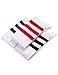 Joulli Women's Knee High Athletic Socks Stripe Tube Outdoor Sport Socks 3 Pairs, White Mix