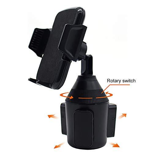 xxiaoTHAWxe New Universal Vehicle Car Truck 360 Degree Adjustable Car Cup Mount Cell Phone Holder Stand Cradle for Cell Phone iPhone Xs/XS Max/X/8/7 Plus/Galaxy for 3-6inch Phone Screen. Black