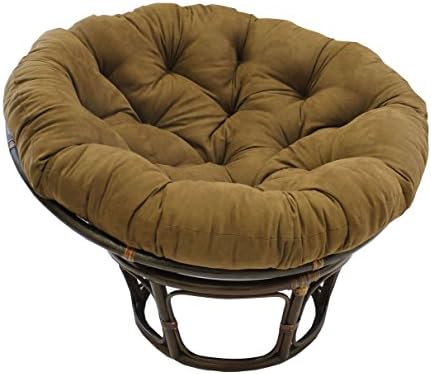 American Rattan Papasan Chair with Brown Choco 100% Polyester Cushion - Adult Size