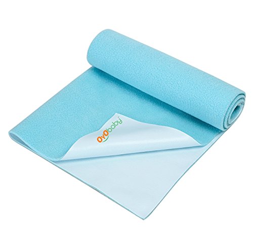 OYO BABY - 100% Waterproof Mattress Protector / Hypoallergenic / Anti-slip / Crib Sheets / Pads / Absorbent Sheet / Diaper changing pad cover / mat (Large - ( 140cm X 100cm), Sea Blue) - Thumbnail 2