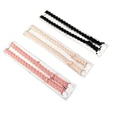 Tinksky Bra Straps Non Slip Adjustable Bra Straps Replacement 3 Pairs Highly Elastic (Black + Skin Color + Red)