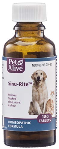 PetAlive Sinu-Rite - Natural Homeopathic Formula for Allergy-Related Congestion and Acute Sinusitis in Dogs and Cats - Relieves Blocked Sinus, Nose and Chest in Pets - 180 Tablets - Thumbnail 5