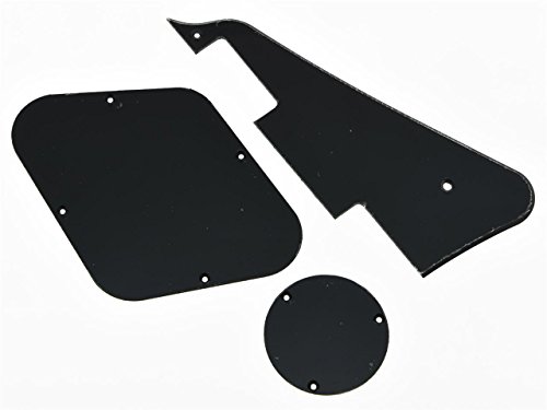 KAISH Solid Black 1 Ply LP Pickguard & Rear Plate Switch Plate Cavity Covers for Epiphone Les Paul