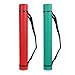 2-Pack Extendable Poster Tubes Expand from 24.5” to 40” with Shoulder Strap | Carry Documents, Blueprints, Drawings and Art | Red and Green Portable Durable Round Storage Cases with Lids and Labels