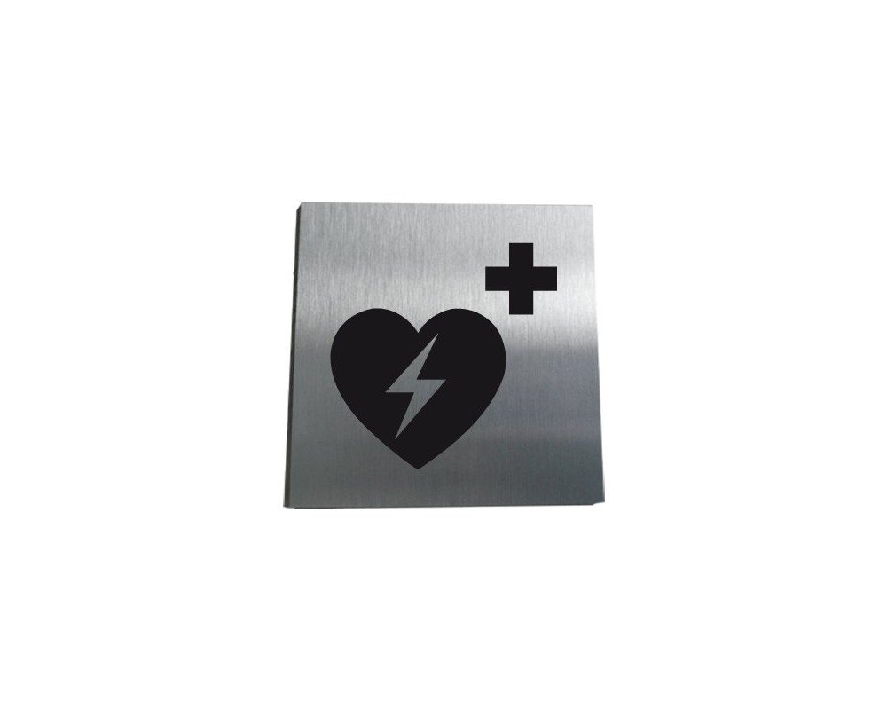 AUA SIGNALETIQUE - Plaque Aluminium Brossé DAE - 130x130 mm
