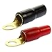 1/0 AWG Gauge Gold Wire Crimp Cable Ring Terminal Red Black Boots 5/16