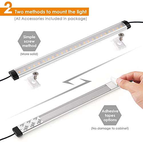 LED Under Counter Lighting Fixtures Remote - Albrillo Daylight White 5000K 12 Inch Light Bars, 24W 1800 Lumen Super Bright Strips for Cabinet Kitchen