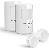 Souphran Plug-in Wireless Motion Activated Light Control, No Wiring, Adjustable Detection Range, Always-on Timer and Light Sensor, Motion Detector and Plug Set, 2 Pack
