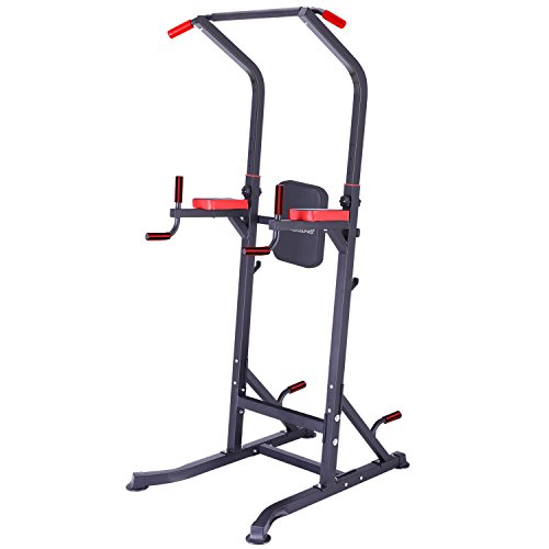 Power Tower Multi-function Power Tower Adjustable Height Power Tower Strength Training Power Heavy Duty Power Tower Dip Bar Pull Up Station chinning dipping Home Fitness Workout Station 48.5 LB