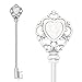 316L Stainless Steel Victorian Heart Key Industrial WildKlass Barbell with Synthetic Opal