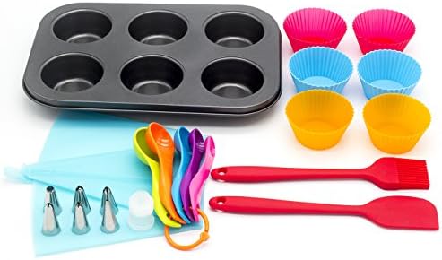 Cuisinjoy 22-Piece Cupcake Baking and Decorating Kit