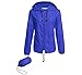 Hount Women's Packable Outdoor Hiking Rain Jacket with Hood (M, Royal Blue)