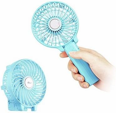 Mini USB Fan Folding Handheld Collapsible Cooling Small Fans Personal Portable Outdoor Fans with Rechargeable Adjustable 3 Speeds Powered by Battery for Home Office Outdoor and Travel (Green)