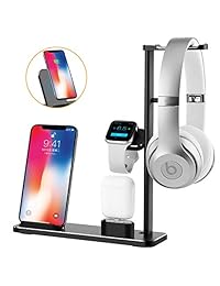 XUNMEJ   Soporte de carga inalámbrico para Apple Watch 4 3 2 1, estación de carga, soporte para auriculares, estación de acoplamiento para teléfono XS X Max XR iPad