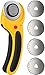 iCooker 45mm Rotary Cutter [Free 4-Pack Blades] Professional Craft Tool Set - Best for Paper, Fabric and Quilting, Sewing, Scrapbooking, Seamstress and Tailors [Yellow]