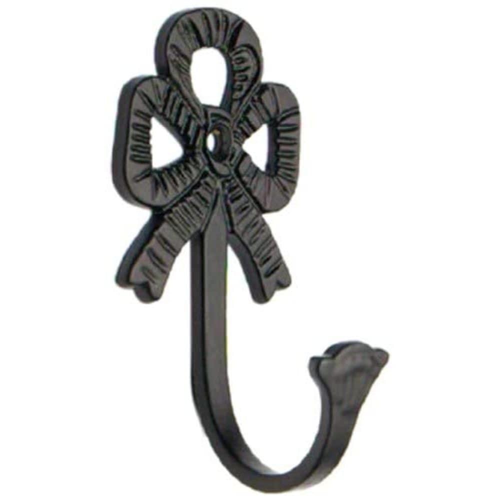 Merriway® BH01628 (2 Pcs) Bow Curtain Drapery Hold Back Tie Back Hooks, 75mm (3 inch) Matt Black - Pack of 2 Pieces