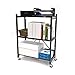 Origami 3-Shelf General Purpose Collapsible/Foldable Shelving Unit, Small Rack with Wheels | Organizer, Rolling Cart, Home Kitchen Laundry Closet Storage, Metal Wire, Pre-Assembled | Black