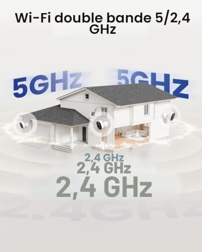 Système Caméras Surveillance sans Fil 4MP, HomeHub Mini + Lumus x2