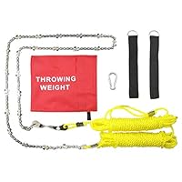 50 inchs Hand Chain Saw for High Limb Tree Branch, Rope and Chain Saw with 22 Blades on Both Sides