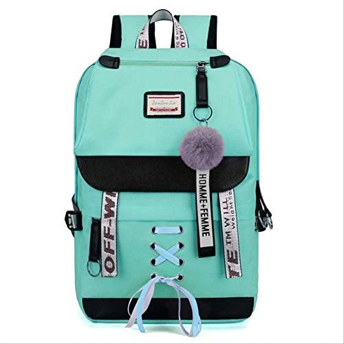 OFOO School Bag School Bags for Teenager Girls USB with Lock Anti Theft Backpack Women Book Bag Big High School Bag Youth Leisure College United States Green-2