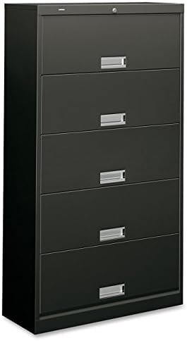 Hon 625LS 5-Shelf Letter Receding Door File, 36"x13-3/4"x64-1/4", Charcoal