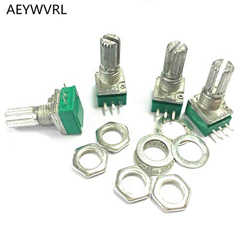 Isali 3PIN Stereo/pa/Sealing Potentiometer 10K B10K 100K B100K 20K B20K 5K B5K 50K B50K 15mm R09 B10K B20K B5K B50K B100K- (Resistance: 50K Ohm)