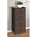 mDesign Vertical Dresser Storage Tower - Sturdy Steel Frame, Wood Top, Easy Pull Fabric Bins - Organizer Unit for Bedroom, Hallway, Entryway, Closets - Textured Print - 4 Drawers - Espresso Brown