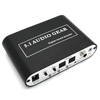 HOSIM 5.1 Audio Gear Digital Decoder Convertidor de Audio – SPDIF óptico Toslink/coaxial/