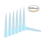 Bluesky 500 Pcs 1000UL Laboratory Lab Blue Transparent Plastic 1ml Liquid Pipette Pipettor Tips (Blue Transparent)