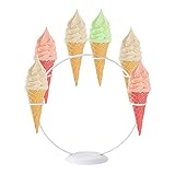 White ice Cream Cone Holder Stand with Base to