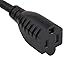 Cable Leader 1ft Ultra Low Profile Angle NEMA 5-15P to 5-15R 16/3 AWG SJT