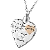 memorial necklace for mom,dad,pet,no longer by my side forever in my heart cremation pendant jewelry (Grandpa)
