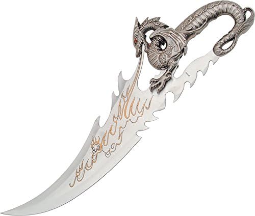 BladesUSA Unisex's HK-3053-MC Fire Dragon Fantasy Knife, Silver, 21.5-Inch Overall