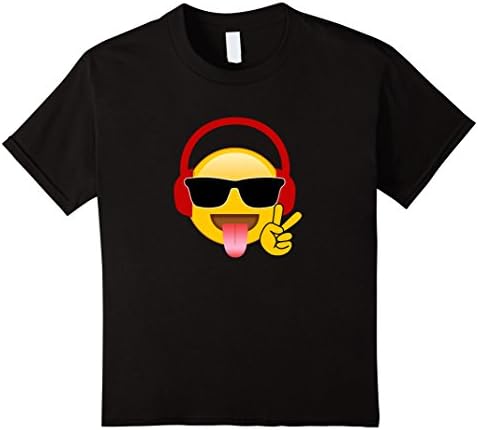 Kids Music Emoji T-Shirt for DJs Gamers or Music Lovers 10 Black