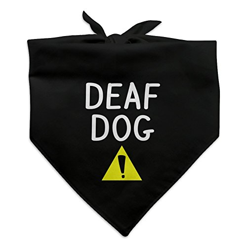 Graphics and More Deaf Dog Caution Dog Pet Bandana - Black