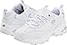 Skechers Sport Women's D'Lites Lace-Up Sneaker, White/Silver, 8 M US