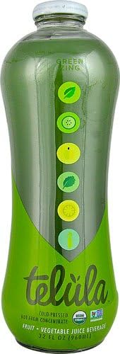 Telula Organic Green Zing Fruit plus Vegetable Juice -- 32 fl oz - 2PC