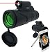 Monocular Telescope - 12x50 High Powered Spotting Scope for Adults and Children with Smartphone Adapter - Laser Pointer, Flashlight, BAK4 Prism, Multi-Coated Optic Lens for Increased Low Light Vision