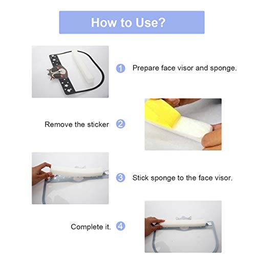 Adofect 8 PCS Kids Face Visor Cover, Reusable Full Clear Face Visor Mask with Elastic Band & Sponge (8 PCS For Boy) - Image 6