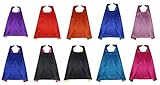 10pieces Boys&Girls Satin Superhero Capes Double-sided with 10 Colors
