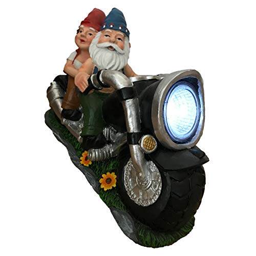 Biker Garden Gnomes Outdoor Funny Figurine Motorcycle Statues (Biker