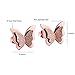 Showfay 18k Rose Gold Necklace Stainless Steel Butterfly Pendant Jewelry Gifts for Women (Set)