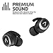 Base Jump True Wireless Earbuds Headphones: 32+ Hours, Bluetooth 5, Sport Small Fit, Charging Case. Deep Bass Sound Headset, Noise Canceling Earphones for Android Samsung & iPhone (Black)